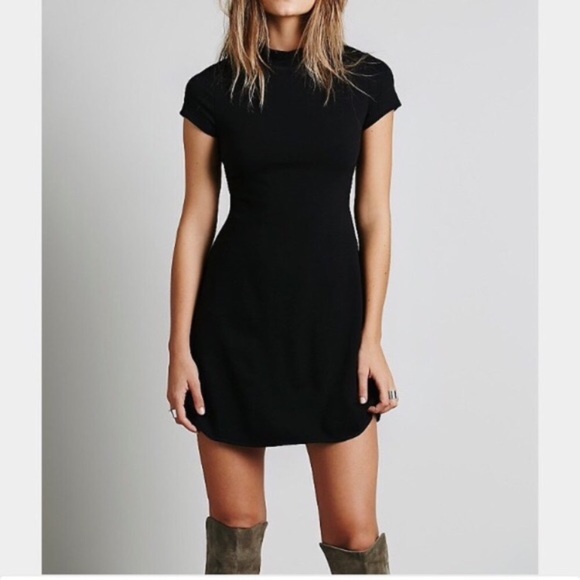 Free People Dresses & Skirts - NWOT Free People beach black solid mock mini dress